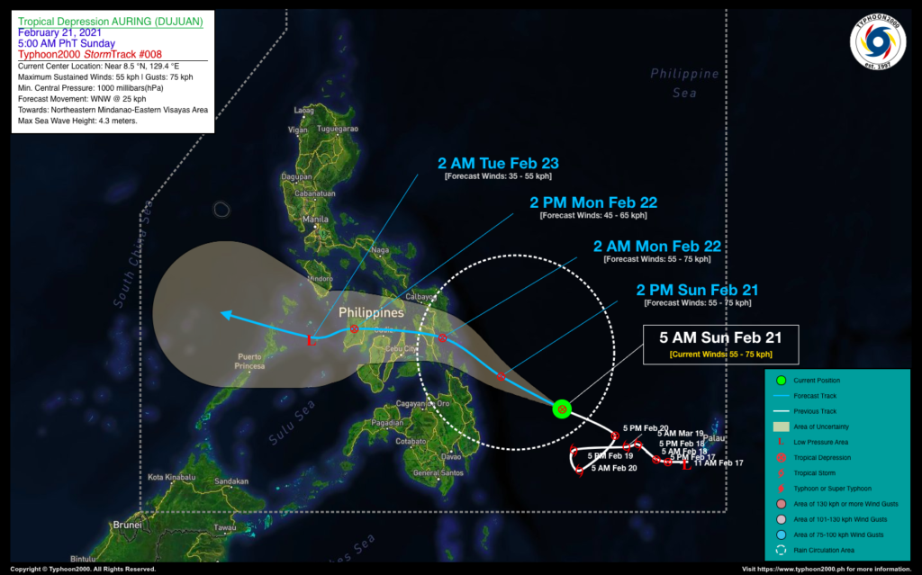 PHILIPPINEN MAGAZIN - WETTER - Die Wettervorhersage für die Philippinen, Sonntag, den 21. Februar 2021