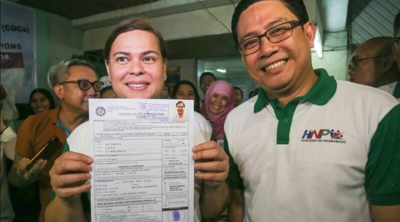PHILIPPINEN MAGAZIN - NACHRICHTEN - EILMELDUNG - Sara Duterte reicht COC für ihre Wiederwahl als Bürgermeisterin von Davao City ein