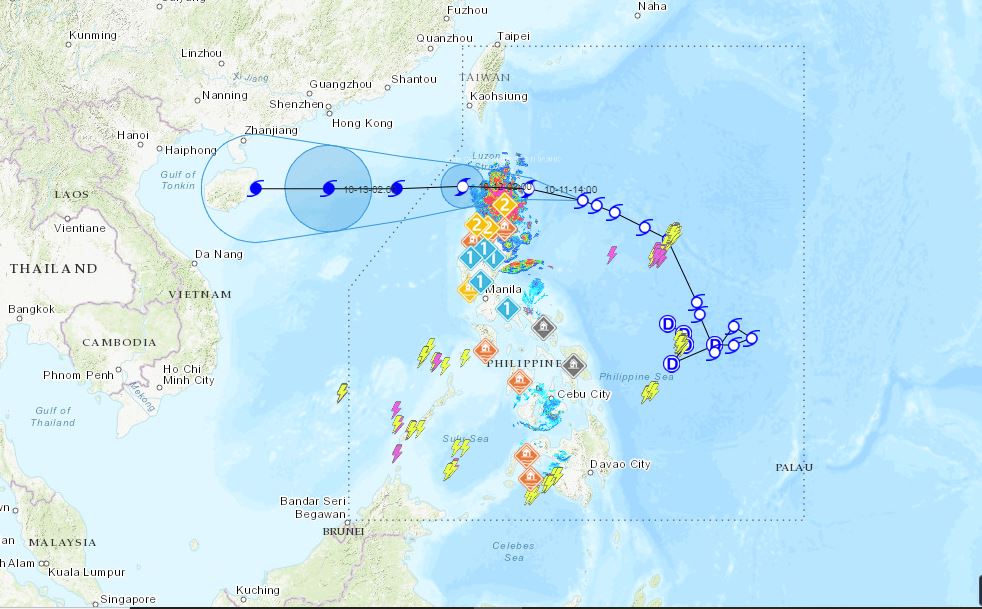 PHILIPPINEN MAGAZIN - WETTER - Die Wettervorhersage für die Philippinen, Montag, den 11. Oktober 2021