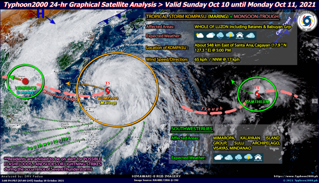 PHILIPPINEN MAGAZIN - WETTER - Die Wettervorhersage für die Philippinen, Montag, den 11. Oktober 2021