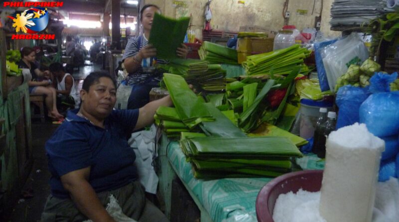 PHILIPPINEN MAGAZIN - FOTO DES TAGES - Spezialisierte Markthändlerin für Bananenblätter