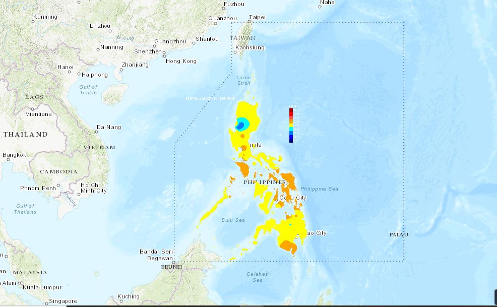 Die Wettervorhersage für die Philippinen, Sonnag, den 14. November 2021 