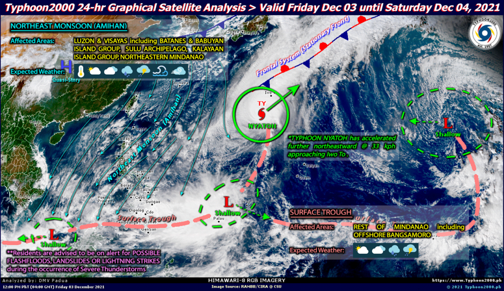 PHILIPPINEN MAGAZIN - WETTER - Die Wettervorhersage für die Philippinen, Samstag, den 04. Dezember 2021 