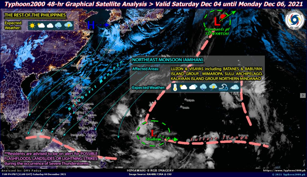PHILIPPINEN MAGAZIN - WETTER - Die Wettervorhersage für die Philippinen, Sonntag, den 05. Dezember 2021 