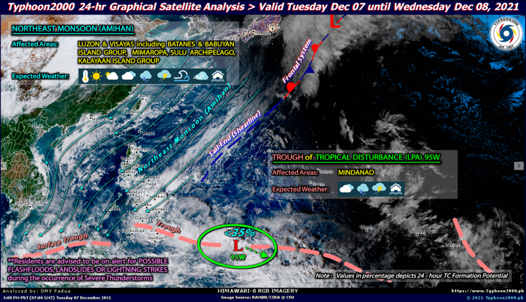 PHILIPPINEN MAGAZIN - WETTER - Die Wettervorhersage für die Philippinen, Mittwoch, den 08. Dezember 2021 