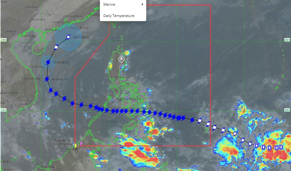 PHILIPPINEN MAGAZIN - WETTER - Die Wettervorhersage für die Philippinen, Mittwoch, den 22. Dezember 2021 