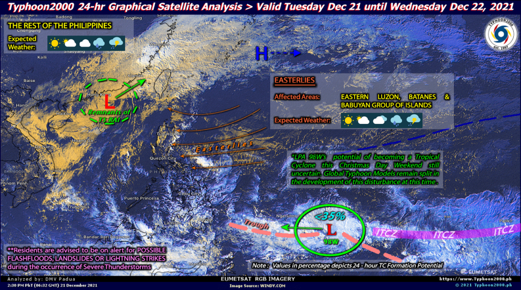 PHILIPPINEN MAGAZIN - WETTER - Die Wettervorhersage für die Philippinen, Mittwoch, den 22. Dezember 2021 