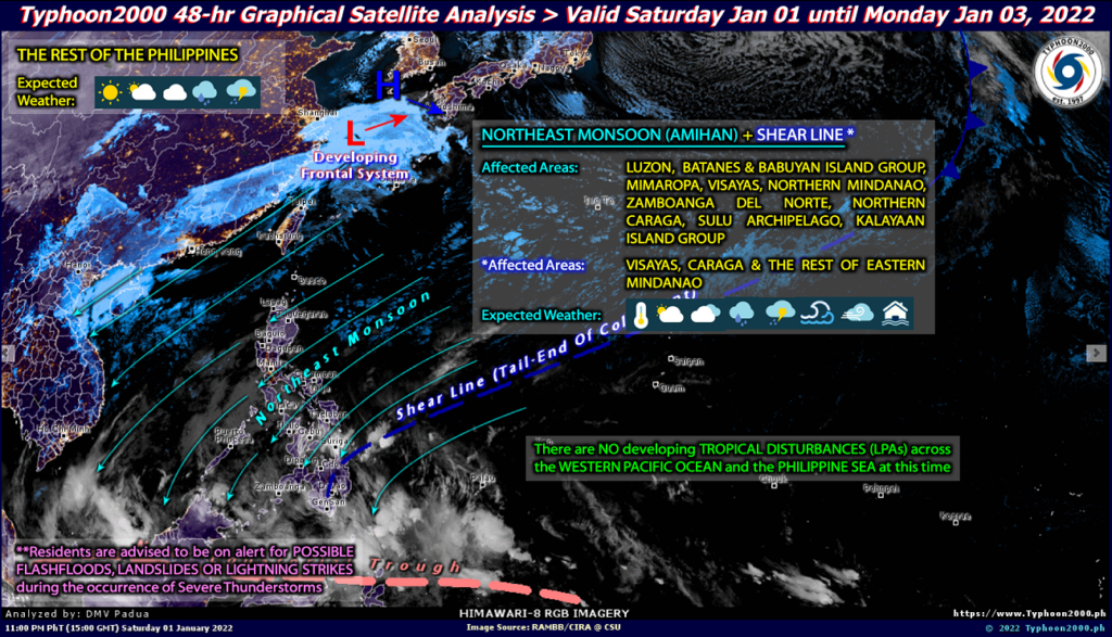 PHILIPPINEN MAGAZIN - WETTER - Die Wettervorhersage für die Philippinen, Sonntag, den 02. Januar 2022 