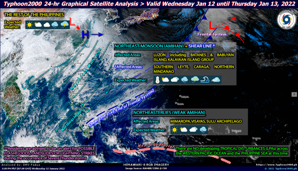 PHILIPPINEN MAGAZIN - WETTER - Die Wettervorhersage für die Philippinen, Donnerstag, den 13.Januar 2022