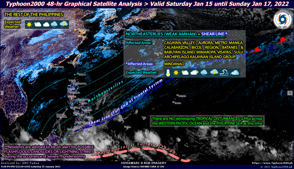 PHILIPPINEN MAGAZIN - WETTER - Die Wettervorhersage für die Philippinen, Sonnag, den 16. Januar 2022