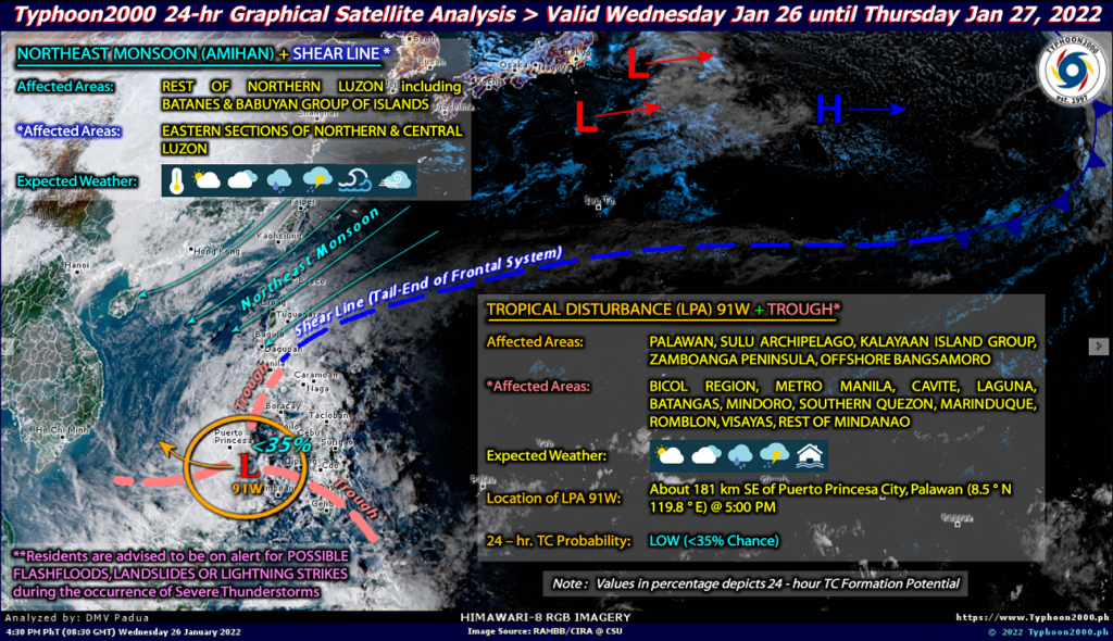 PHILIPPINEN MAGAZIN - WETTER - Die Wettervorhersage für die Philippinen, Donnerstag, den 27. Januar 2022
