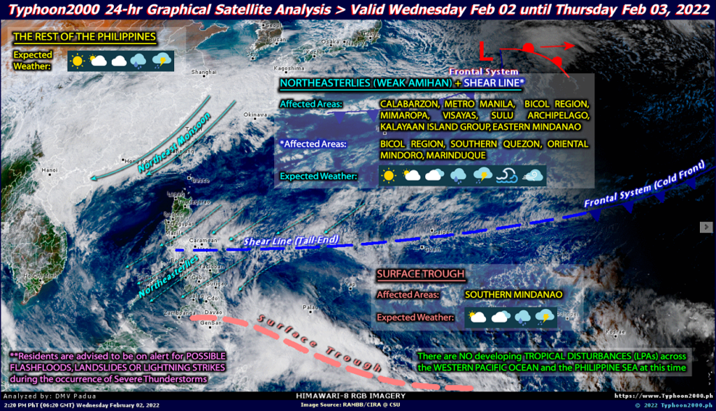 PHILIPPINEN MAGAZIN - WETTER - Die Wettervorhersage für die Philippinen, Donnerstag, den 03. Februar 2022