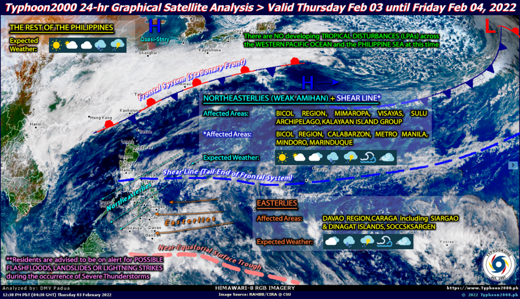 PHILIPPINEN MAGAZIN - NACHRICHTEN - Die Wettervorhersage für die Philippinen, Freitag, den 04. Februar 2022
