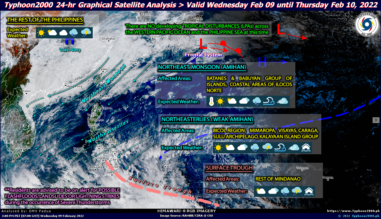 PHILIPPINEN MAGAZIN - WETTER - Die Wettervorhersage für die Philippinen, Donnerstag, den 10. Februar 2022