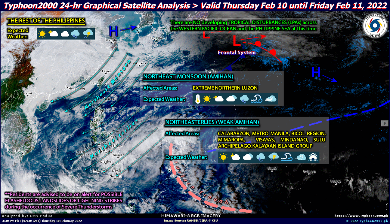 PHILIPPINEN MAGAZIN - WETTER - Die Wettervorhersage für die Philippinen, Freitag, den 11. Februar 2022