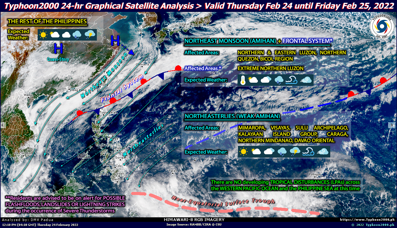 PHILIPPINEN MAGAZIN - WETTER - Die Wettervorhersage für die Philippinen, Freitag, den 25. Februar 2022