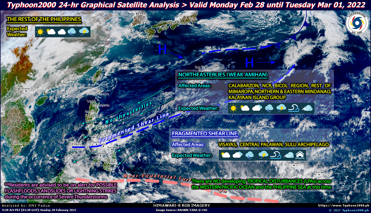 PHILIPPINEN MAGAZINN - WETTER - Die Wettervorhersage für die Philippinen, Dienstag, den 01. März 2022