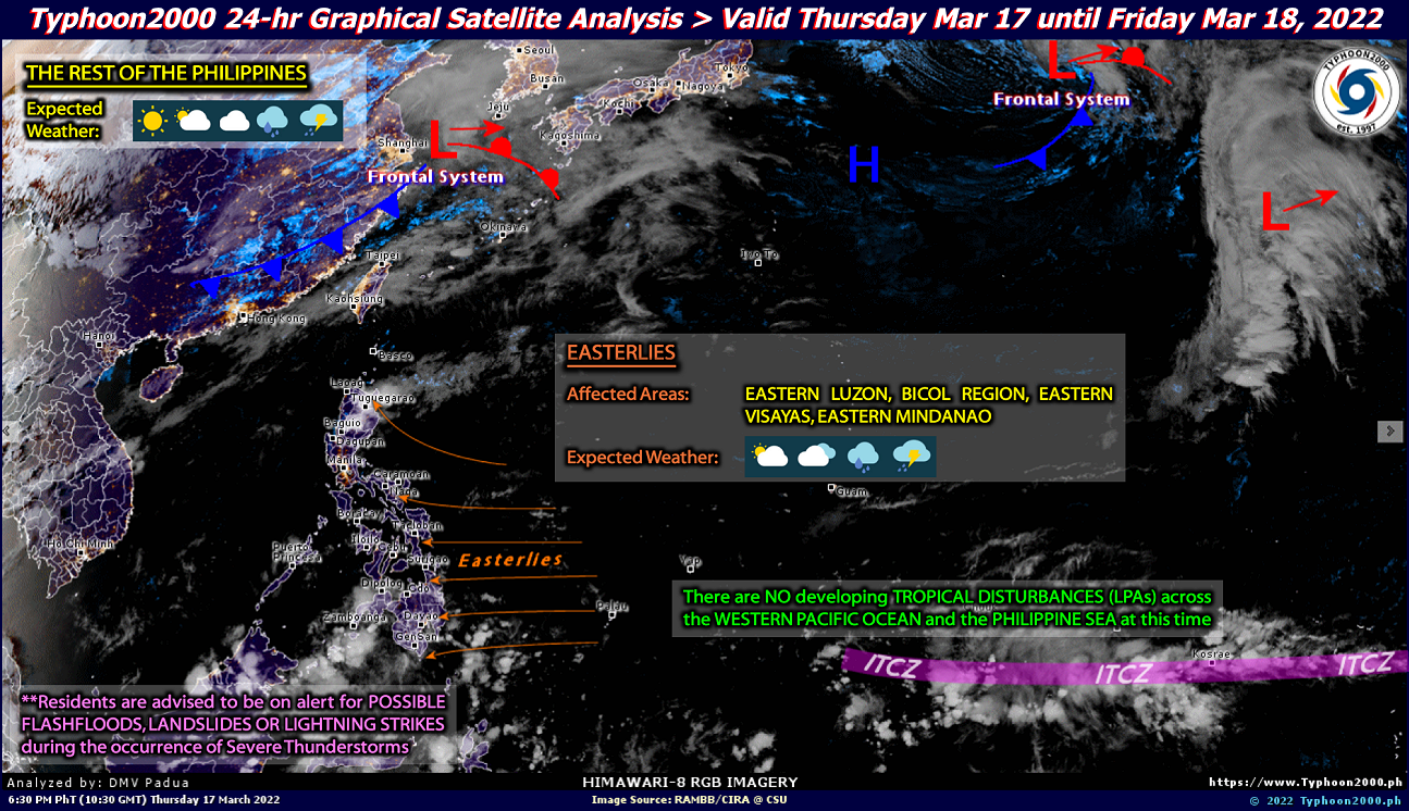 PHILIPPINEN MAGAZIN - WETTER - Die Wettervorhersage für die Philippinen, Freitag, den 18. März 2022