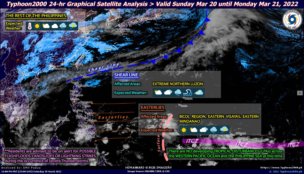 PHILIPPINEN MAGAZIN - WETTER - Die Wettervorhersage für die Philippinen, Montag, den 21. März 2022