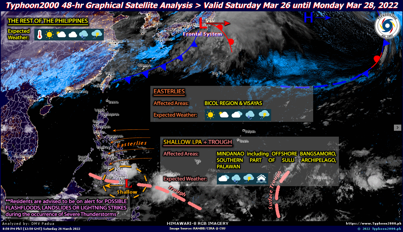 PHILIPPINEN MAGAZIN - WETTER - Die Wettervorhersage für die Philippinen, Sonntag, den 27. März 2022