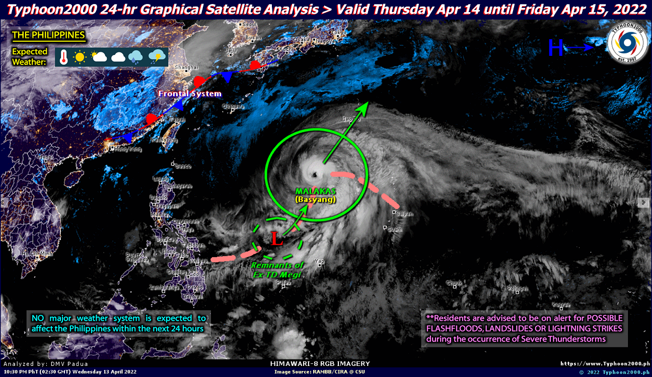 PHILIPPINEN MAGAZIN - WETTER - Die Wettervorhersage für die Philippinen, Donnerstag, den 14.April 2022