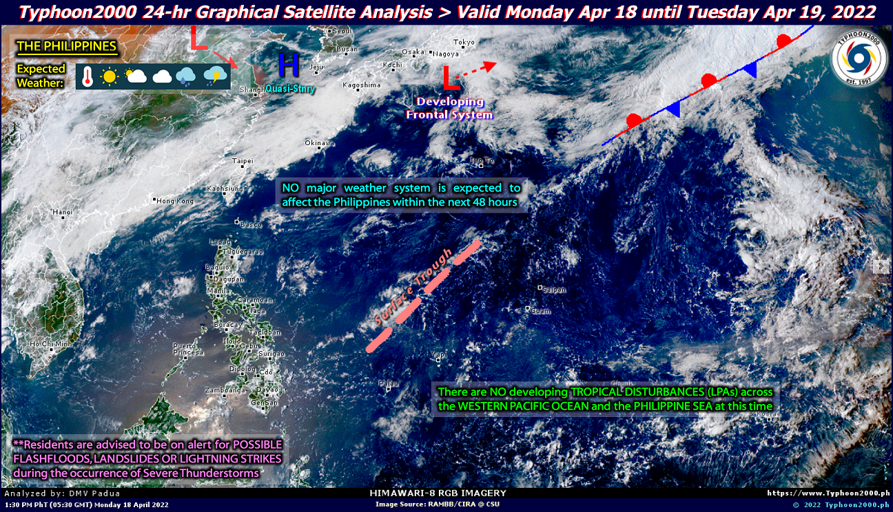 PHILIPPINEN MAGAZIN - WETTER - Die Wettervorhersage für die Philippinen, Dienstag, den 19. April 2022