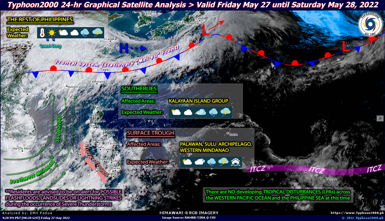 PHILIPPINEN MAGAZIN - WETTER - Die Wettervorhersage für die Philippinen, Samstag, den 28. Mai 2022