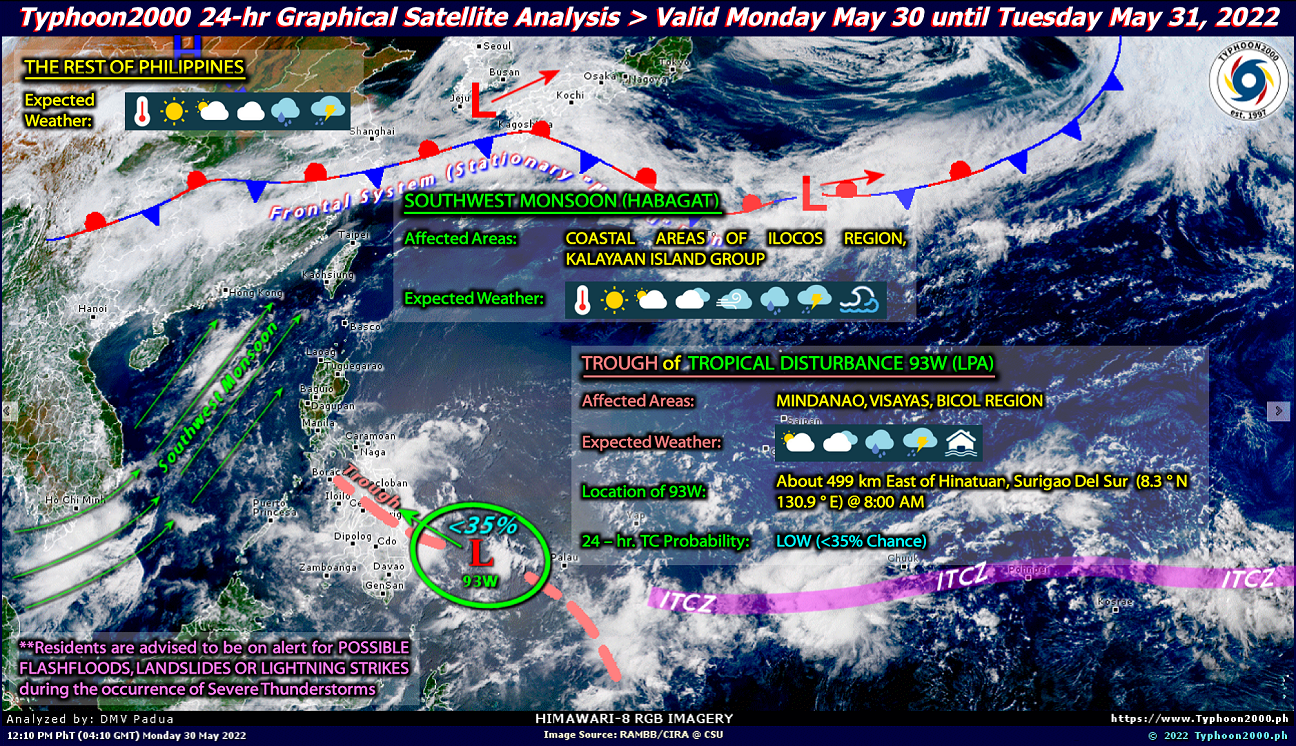 PHILIPPINEN MAGAZIN - WETTER - Die Wettervorhersage für die Philippinen, Dienstag, den 31. Mai 2022