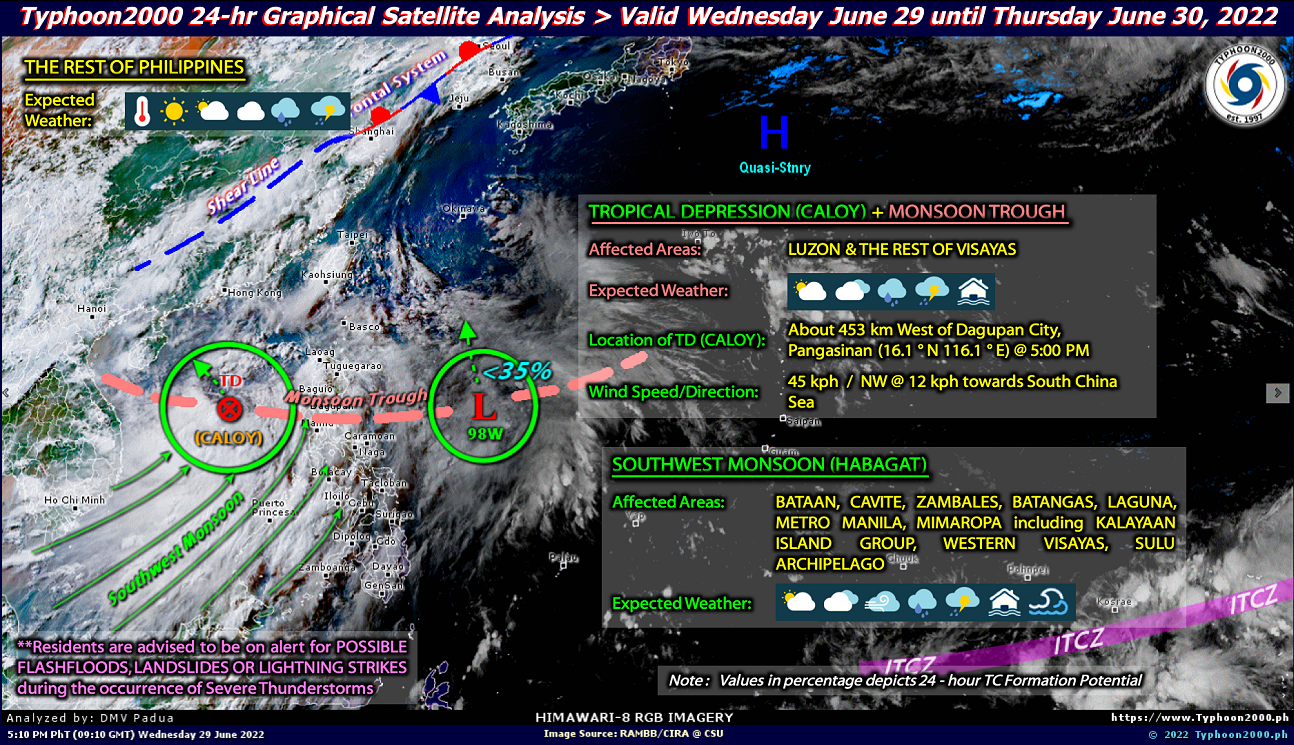 PHILIPPINEN MAGAZIN - WETTER - Die Wettervorhersage für die Philippinen, Donnerstag, den 30. Juni 2022