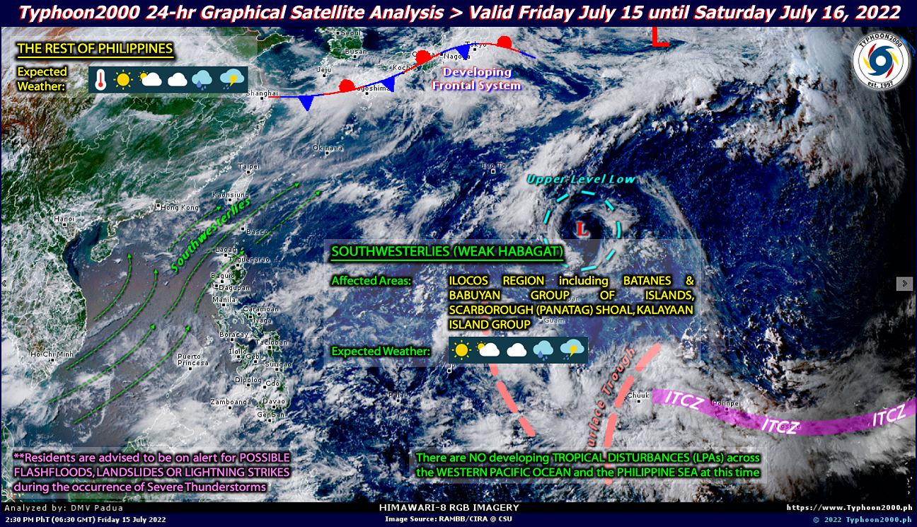 PHILIPPINEN MAGAZIN - WETTER - Die Wettervorhersage für die Philippinen, Samstag, den 16. Juli 2022