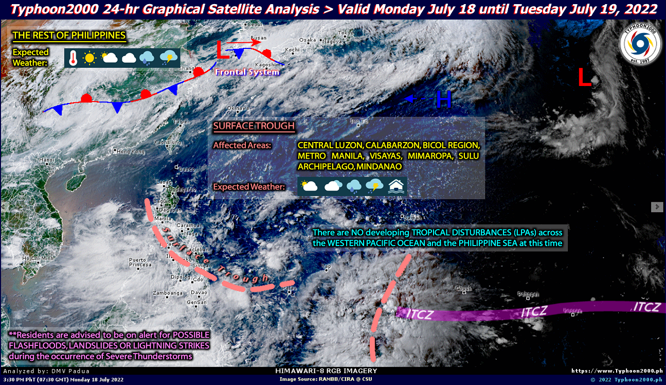 PHILIPPINEN MAGAZIN - WETTER - Die Wettervorhersage für die Philippinen, Dienstag, den 19. Juli 2022