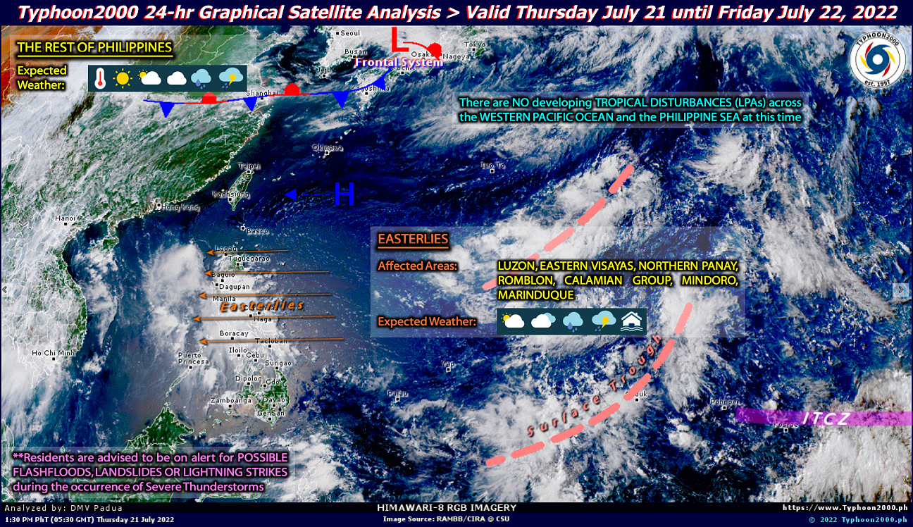 PHILIPPINEN MAGAZIN - WETTER - Die Wettervorhersage für die Philippinen, Freitag, den 22. Juli 2022