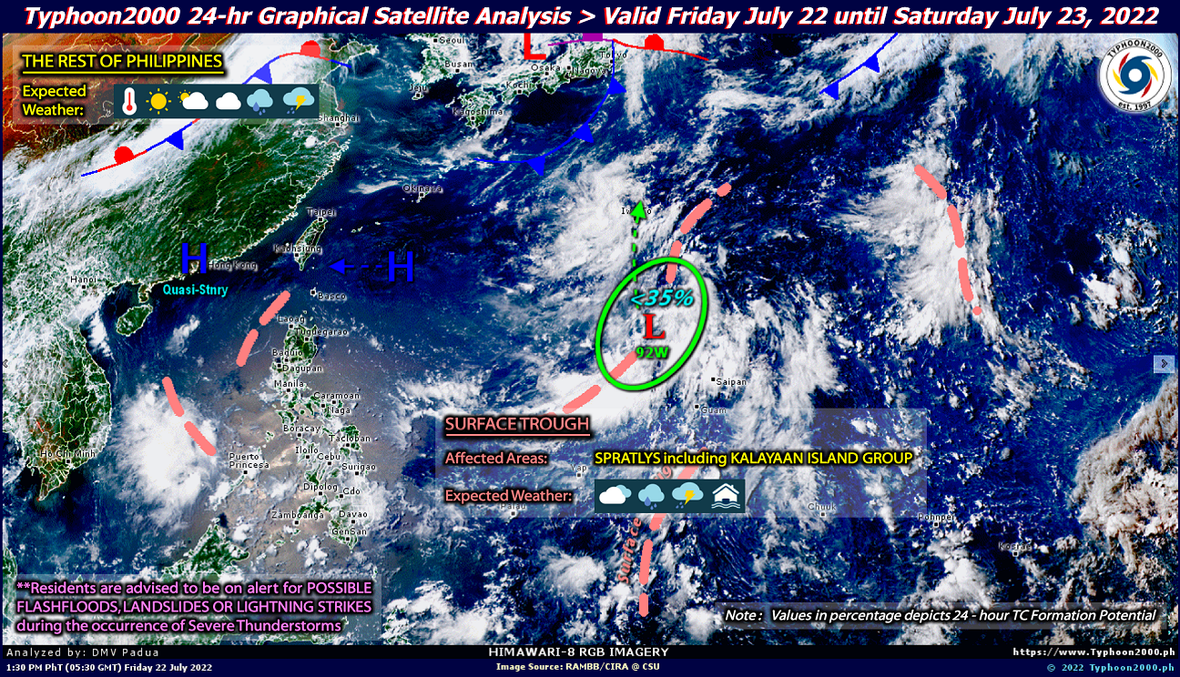 PHILIPPINEN MAGAZIN - WETTER - Die Wettervorhersage für die Philippinen, Samstag, den 23. Juli 2022