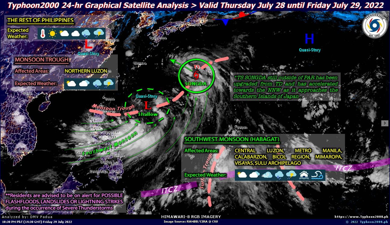 PHILIPPINEN MAGAZIN - WETTER - Wettervorhersage für die Philippinen, Freitag, den 29. Juli 2022