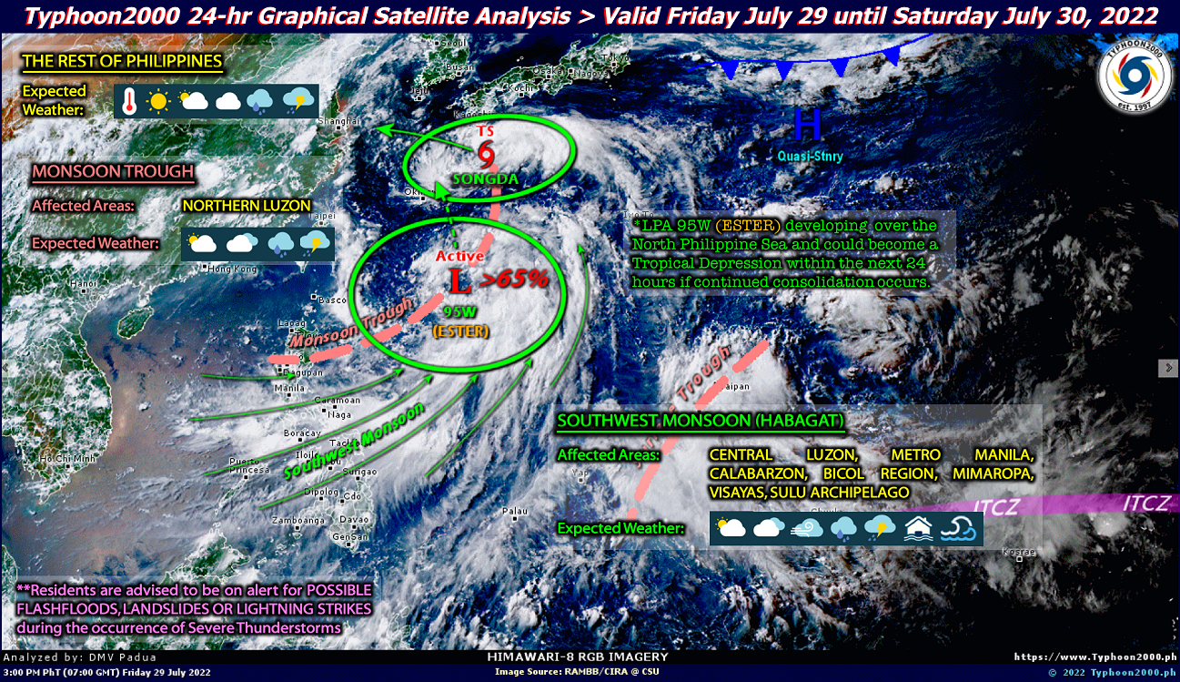 PHILIPPINEN MAGAZIN - WETTER - Wettervorhersage für die Philippinen, Samstag, den 30. Juli 2022