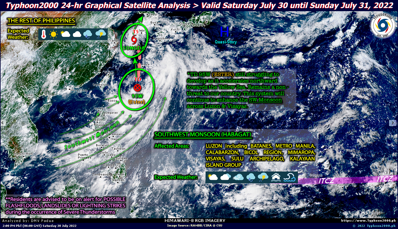 PHILIPPINEN MAGAZIN - WETTER - Wettervorhersage für die Philippinen, Sonntag, den 31. Juli 2022