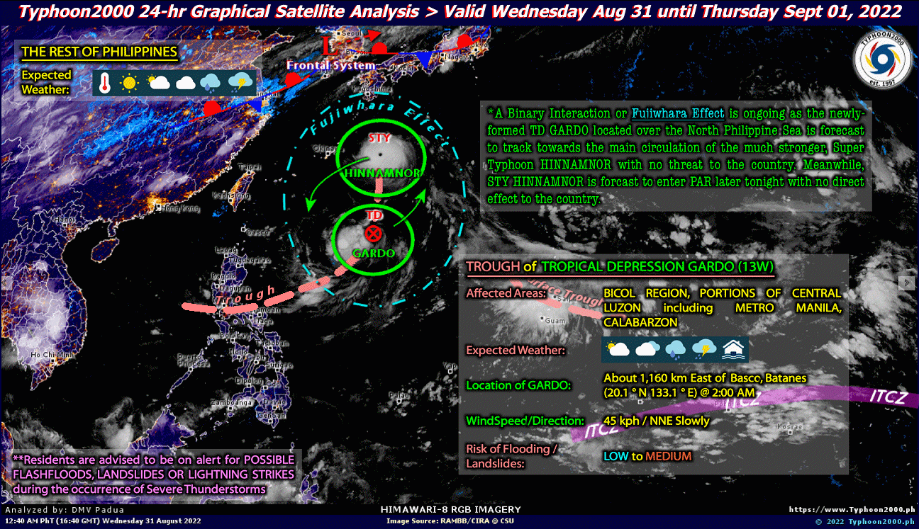 PHILIPPINEN MAGAZIN - WETTER - Wettervorhersage für die Philippinen, Donnerstag, den 01. September 2022
