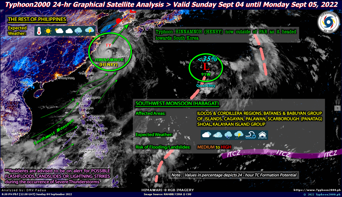 PHILIPPINEN MAGAZIN - WETTER - Wettervorhersage für die Philippinen, Montag, den 05. September 2022