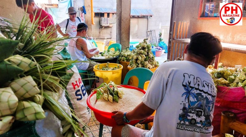 PHILIPPINEN MAGAZIN - FOTO DES TAGES - Herstellung von hängendem Reis in großen Mengen